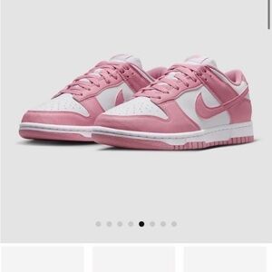 Nike Pink and White Low-Top Sneakers